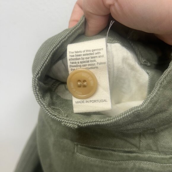 Girls Of Dust Olive Green High-Waisted straight leg Cotton Pants X-Small - Picture 4 of 11